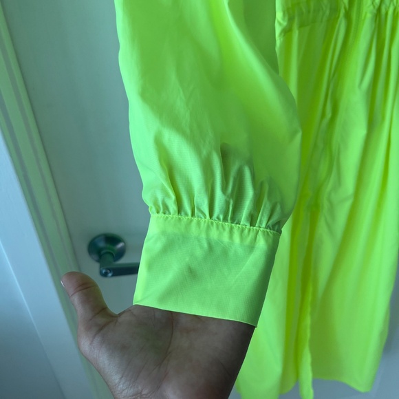 Salty Neon Yellow Longline Zip-Up Windbreaker Jacket – Size S/M - Picture 3 of 14